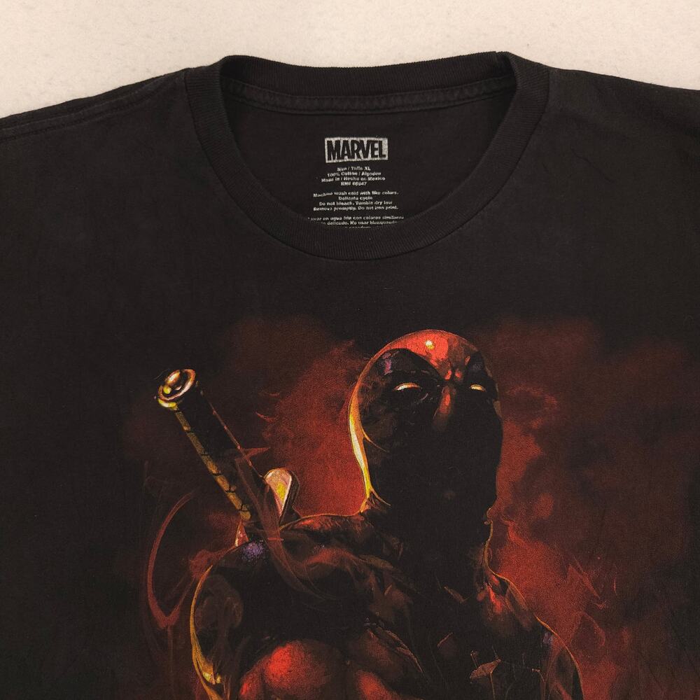 Marvel Deadpool Casual Crew Neck Short Sleeve T Shirt Adult Mens Size XL Black